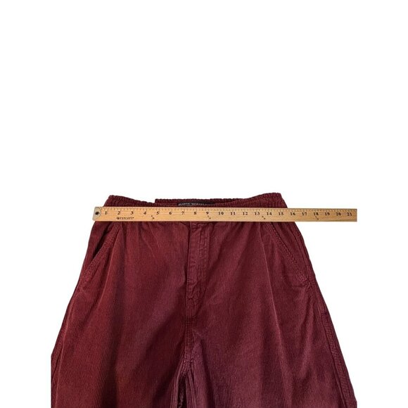 COTTON:ON Elastic Worker Pant Men S/P Burgundy Corduroy Relaxed Casual Style - Picture 10 of 16